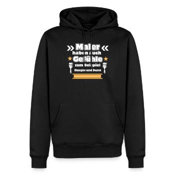 Maler Gefühle - Männer Premium Bio Hoodie - Schwarz - Vorne - Nico (187cm)