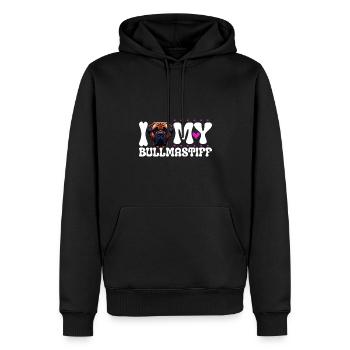 J'adore mon Bullmastiff - Sweat à capuche Premium bio Homme - noir - Devant - Nico (187cm)