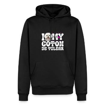 J'adore mon Coton de Tuléar - Sweat à capuche Premium bio Homme - noir - Devant - Nico (187cm)