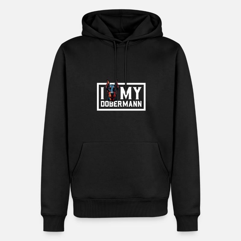 J’adore mon Doberman - Sweat à capuche Premium bio Homme - noir