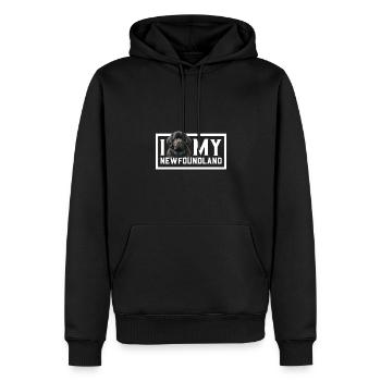 J'adore mon chien Terre-Neuve - Sweat à capuche Premium bio Homme - noir - Devant - Nico (187cm)