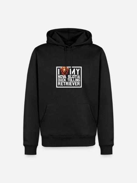 Ik ben dol op Nova Scotia Duck Tolling Retrievers - Mannen Premium Bio hoodie - zwart