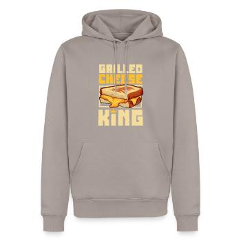 Grilled Cheese Sandwich King - Männer Premium Bio Hoodie - Taupe - Vorne - Nico (187cm)