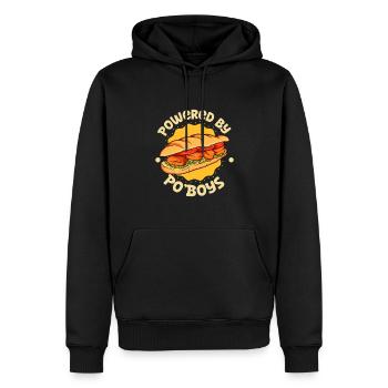 Propulsé par Po' Boy - Sweat à capuche Premium bio Homme - noir - Devant - Nico (187cm)