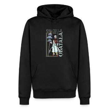 Yoruba Gott - Obatala - Männer Premium Bio Hoodie - Schwarz - Vorne - Nico (187cm)