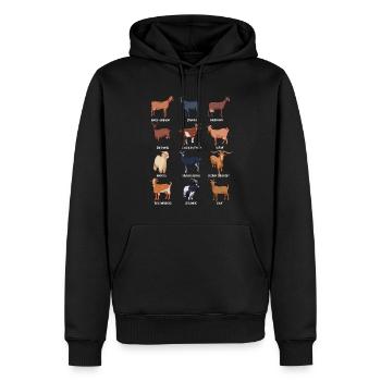 Verschiedene Kawaii Ziegen - Männer Premium Bio Hoodie - Schwarz - Vorne - Nico (187cm)