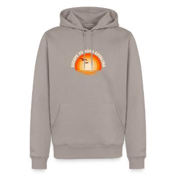 I'm fleeing to Boca Catalina - Men’s Premium Organic Hoodie - taupe - Front - Nico (187cm)