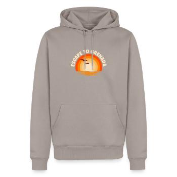 I'm fleeing to Grenada - Men’s Premium Organic Hoodie - taupe - Front - Nico (187cm)