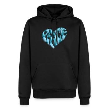 Coeur de la Paix 3d Marbré - Sweat à capuche Premium bio Homme - noir - Devant - Nico (187cm)
