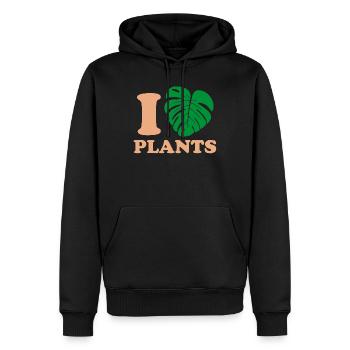 Tropique Naturel Monstera Design - Sweat à capuche Premium bio Homme - noir - Devant - Nico (187cm)