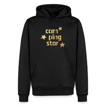 Camping Star Sterne Gold exklusiv Luxus Camper Fan - Männer Premium Bio Hoodie - Schwarz - Vorne - Nico (187cm)