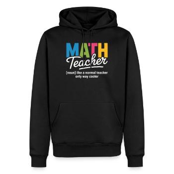 T-shirt d’illustration coloré pour professeur de mathématiques - Sweat à capuche Premium bio Homme - noir - Devant - Nico (187cm)
