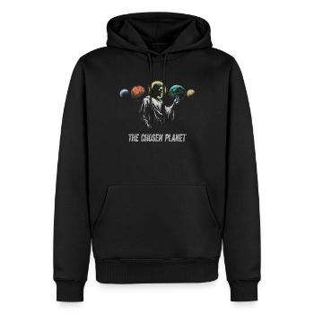 Der auserwählte Planet Künstlerisches Design - Männer Premium Bio Hoodie - Schwarz - Vorne - Nico (187cm)
