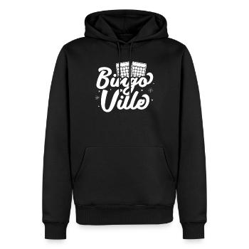 Joueur de bingo Ville Bingo - Sweat à capuche Premium bio Homme - noir - Devant - Nico (187cm)
