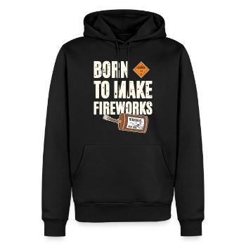 Né pour faire des feux d'artifice - Sweat à capuche Premium bio Homme - noir - Devant - Nico (187cm)