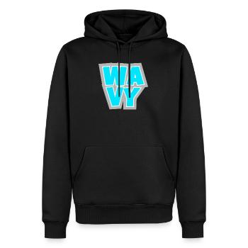 WAVY - détendu, frais et toujours dans le flux. - Sweat à capuche Premium bio Homme - noir - Devant - Nico (187cm)