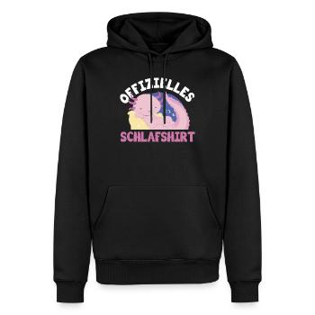 Offizielles Schlafshirt Lustig Morgenmuffel  - Männer Premium Bio Hoodie - Schwarz - Vorne - Nico (187cm)