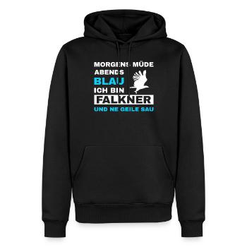 Falknerei Falkner Falknerin Beizjagd Greifvogel - Männer Premium Bio Hoodie - Schwarz - Vorne - Nico (187cm)