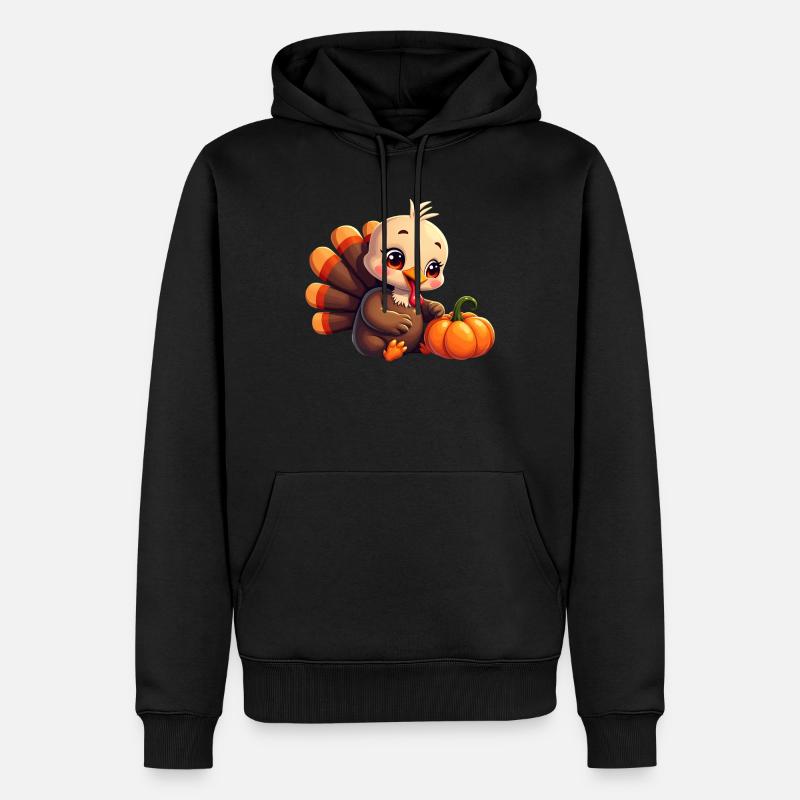 Bébé dinde de Thanksgiving - Sweat à capuche Premium bio Homme - noir