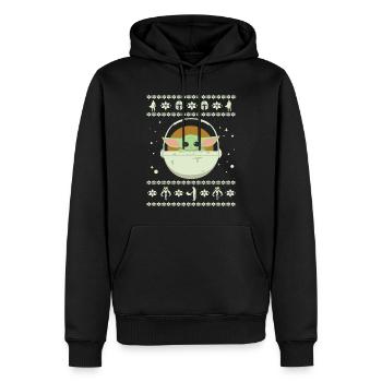 Star Wars: Mandalorian Baby Yoda Weihnachten - Männer Premium Bio Hoodie - Schwarz - Vorne - Nico (187cm)