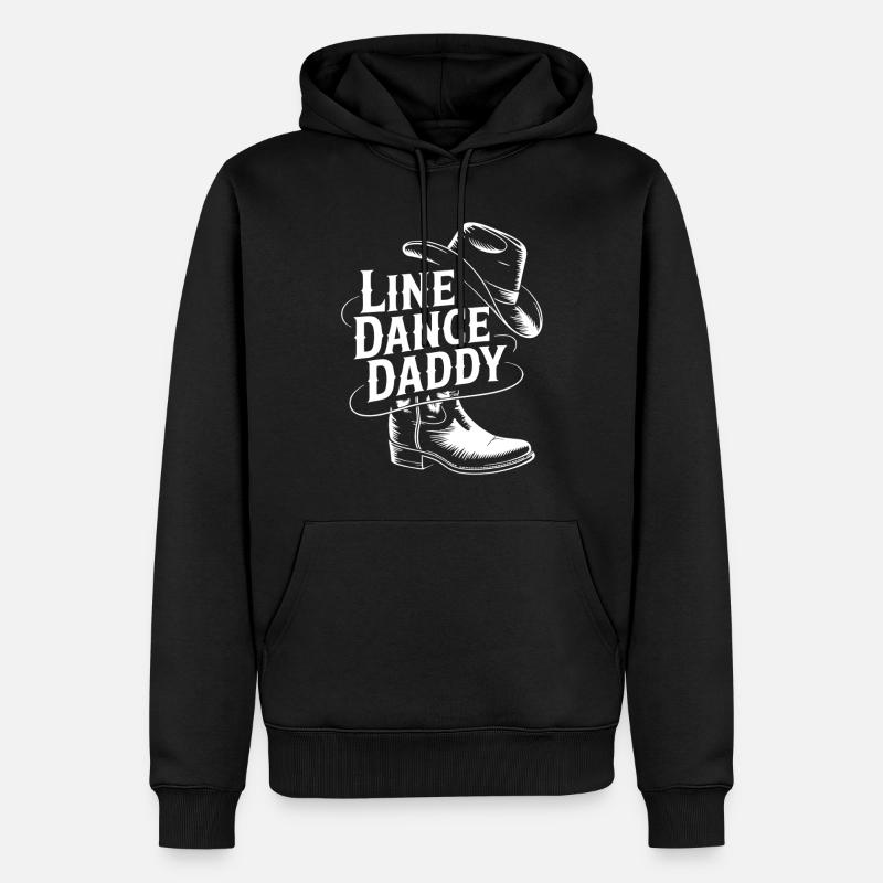 Line Dance Daddy Cowboystil - Männer Premium Bio Hoodie - Schwarz