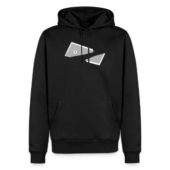 Abstrakte Fisch-monochrome Dreiecke - Männer Premium Bio Hoodie - Schwarz - Vorne - Nico (187cm)