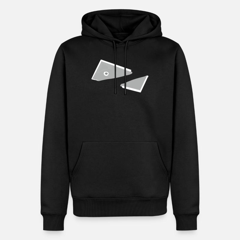Triangles monochromes abstraits de poissons - Sweat à capuche Premium bio Homme - noir