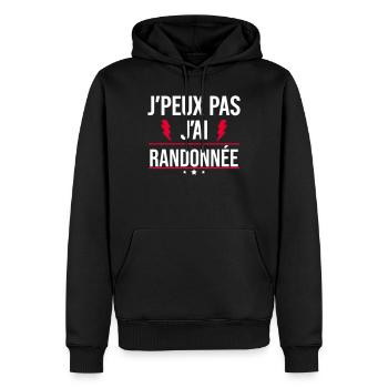 J’peux pas j’ai randonnée Humour Nature - Sweat à capuche Premium bio Homme - noir - Devant - Nico (187cm)