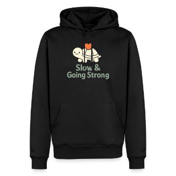 Sanfte Erziehungsidentität, Langsames - Männer Premium Bio Hoodie - Schwarz - Vorne - Nico (187cm)