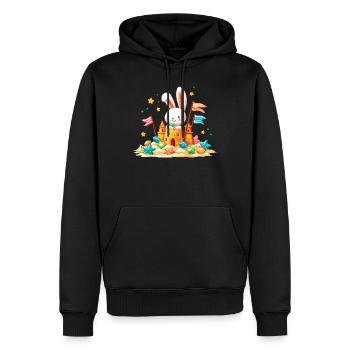Bunny on the Beach Sandpit - Sweat à capuche Premium bio Homme - noir - Devant - Nico (187cm)