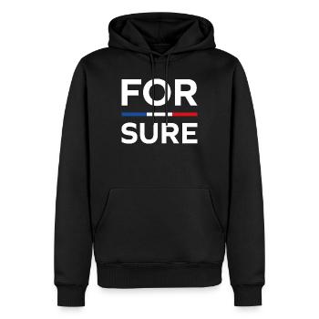 macron For sure - Sweat à capuche Premium bio Homme - noir - Devant - Nico (187cm)