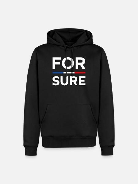 macron For sure - Sweat à capuche Premium bio Homme - noir