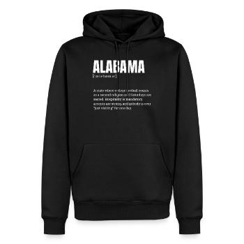 Football de l’Alabama Typographie en gras - Sweat à capuche Premium bio Homme - noir - Devant - Nico (187cm)