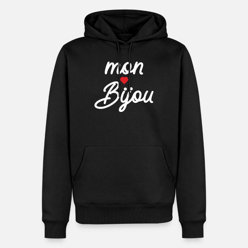Mon Bijou Coeur Script - Sweat à capuche Premium bio Homme - noir