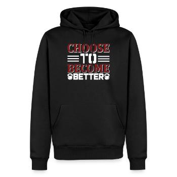 Choisis de devenir meilleur - Sweat à capuche Premium bio Homme - noir - Devant - Nico (187cm)