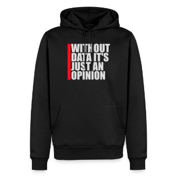 Sans données, ce n’est qu’un nerd de statistiques d’opinion - Sweat à capuche Premium bio Homme - noir - Devant - Nico (187cm)