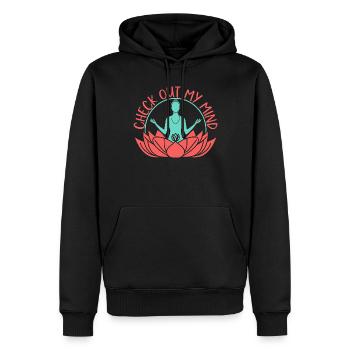 Yoga Check Out My Mind Funny Yoga - Männer Premium Bio Hoodie - Schwarz - Vorne - Nico (187cm)