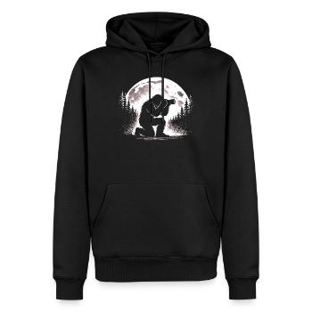 Photographe de Bigfoot - Sweat à capuche Premium bio Homme - noir - Devant - Nico (187cm)