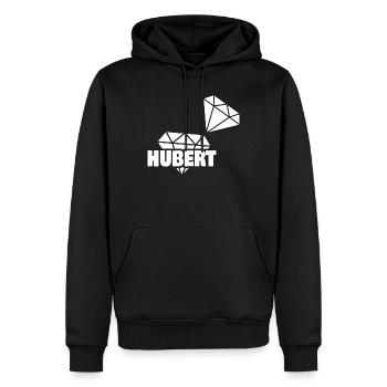 Geschenk für Hubert - Männer Premium Bio Hoodie - Schwarz - Vorne - Nico (187cm)