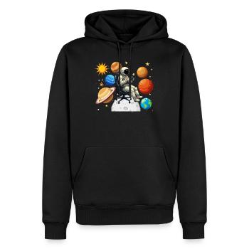 Astronaut Zocken Gaming Weltraum Gamer - Männer Premium Bio Hoodie - Schwarz - Vorne - Nico (187cm)