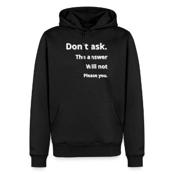 Ne demande pas - Sweat à capuche Premium bio Homme - noir - Devant - Nico (187cm)