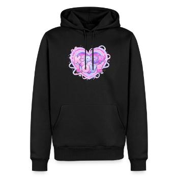 K-Pop Love Herz-Pastell - Männer Premium Bio Hoodie - Schwarz - Vorne - Nico (187cm)