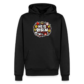 Il est ressuscité - Sweat à capuche Premium bio Homme - noir - Devant - Nico (187cm)