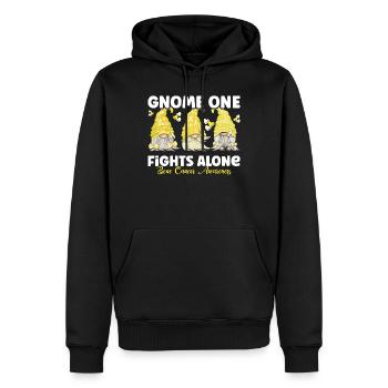 Gnome One combat seul le cancer des os - Sweat à capuche Premium bio Homme - noir - Devant - Nico (187cm)