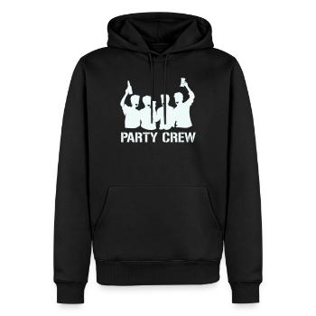 Party Crew Silhouette mit Prosten - Männer Premium Bio Hoodie - Schwarz - Vorne - Nico (187cm)