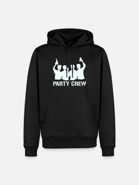 Party Crew Silhouette mit Prosten - Männer Premium Bio Hoodie - Schwarz