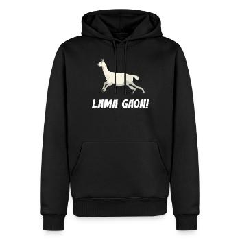 Lama Gaon - Männer Premium Bio Hoodie - Schwarz - Vorne - Nico (187cm)