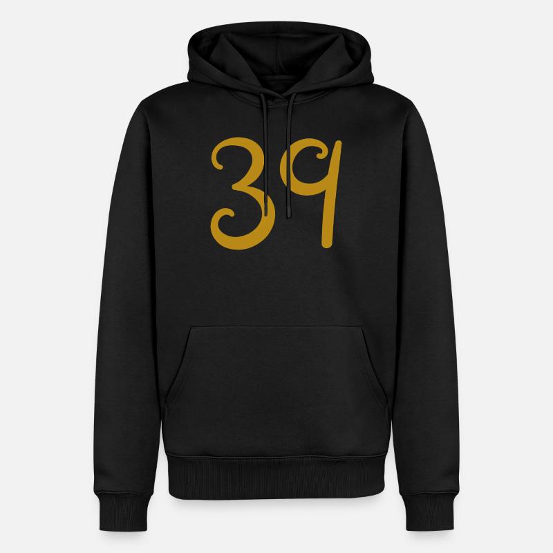 39 - Männer Premium Bio Hoodie - Schwarz