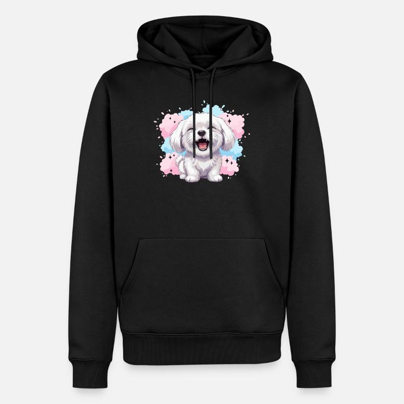 Éclaboussure pastel joyeuse et duveteuse - Sweat à capuche Premium bio Homme - noir