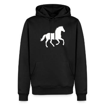 Silhouette eines wilden Pferdes - Männer Premium Bio Hoodie - Schwarz - Vorne - Nico (187cm)